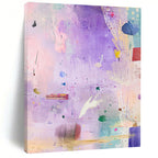 Purple - Toned Collage Abstract Painting for Artistic Bedrooms GAB1081