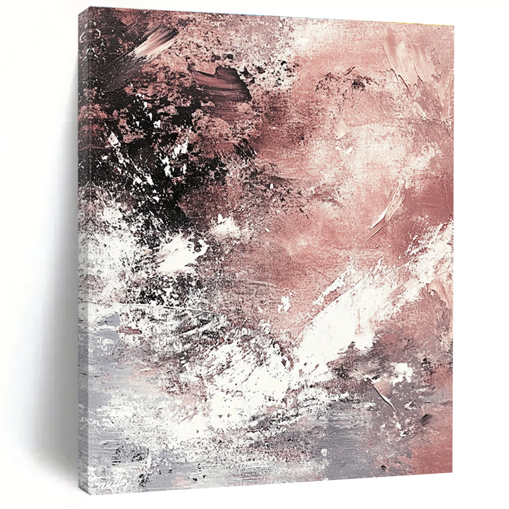 Pink Black White Abstract Painting with Soft Edge WINK745