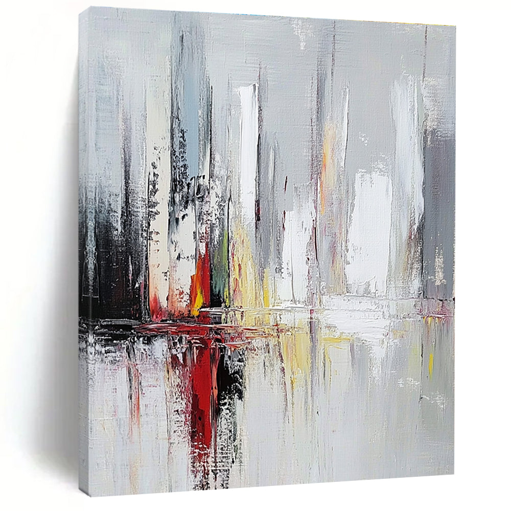 Subtle City Reflections - Muted Urban Abstract Painting GAB0575