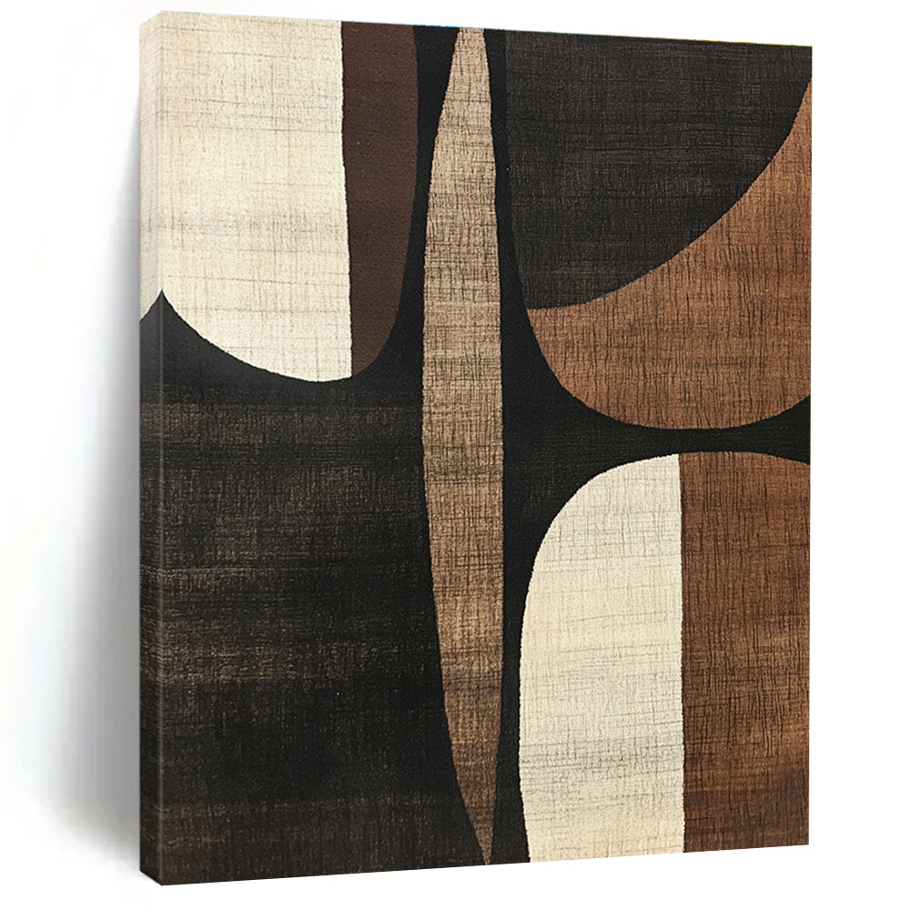 Earth - Toned Geometric Shapes Abstract Painting for Rustic - Modern Home Decor GAB1359