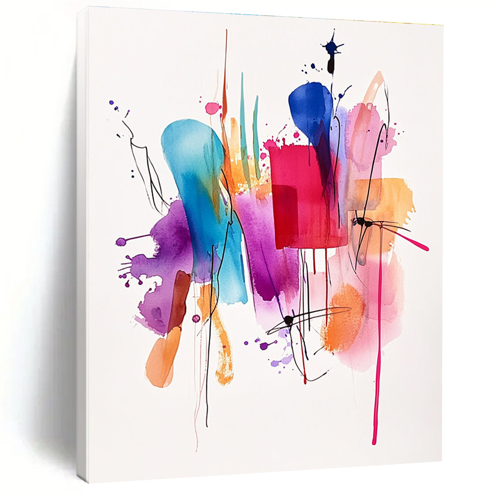 Colorful Watercolor Abstract Painting with Fluid Beauty WINK735