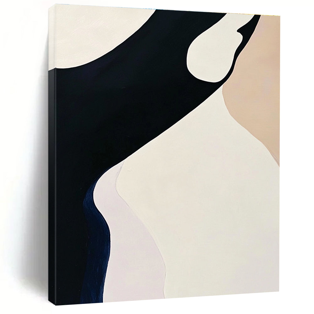 Minimalist Curved Shapes Abstract Painting with Subtle Grace WINK051