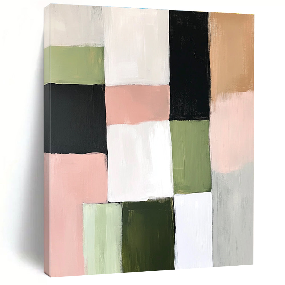 Color Block Patchwork Abstract Painting with Playful Harmony WINK153