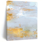 Gold - Accented Light Abstract Painting for Luxury Home Interiors HENG160
