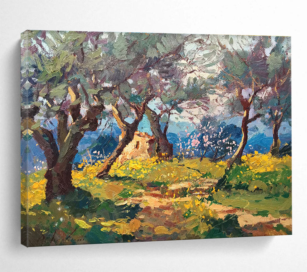 Olive Grove Abstract Painting for Italian Restaurant Private Dining YHT474