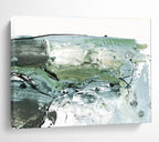 Green - Grey Abstract Painting for Eco - Conscious Spaces YHT139