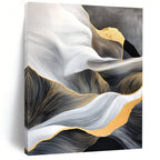 Golden - Lined Wave Abstract Painting for Sophisticated Living Rooms GAB0820