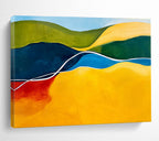 Colorful Curved - River Landscape Abstract Painting with Vivid Hues ABS229