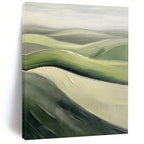 Rolling Green Hills Abstract Painting for Rustic - Themed Cafes GAB1292