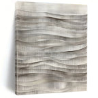 Grey Wavy Lines Textured Abstract Painting for Minimalist Spaces GAB1480