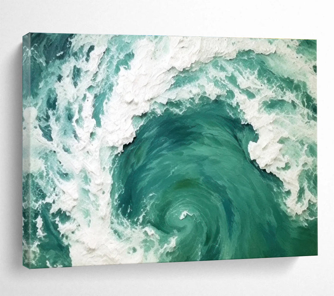 Turbulent Sea Abstract Painting for Dynamic Interiors YHT063