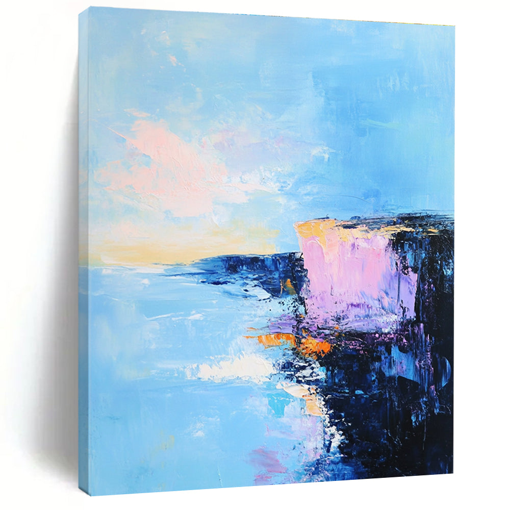 Coastal Cliffs at Sunset Abstract Painting for Luxury - Styled Residences GAB1076