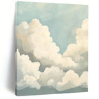 Fluffy Clouds on Blue Sky - Inspired Abstract Painting for Serene Spaces GAB1440