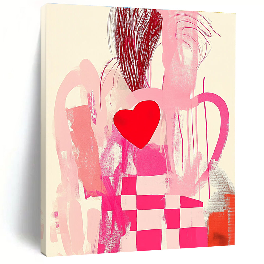 Pink and Red Abstract Painting for Modern Boutique Dressing Rooms GAB1274