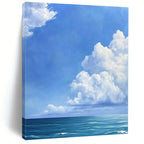 Sky and Sea Landscape Abstract Painting with Soft Clouds GAB0042
