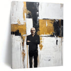 Figure in Black Against Abstract Background - Modern Figurative Abstract Art GAB0457
