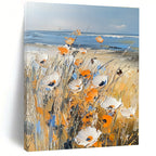 Beach Flowers Serene Abstract Painting for Coastal Homes GAB1415