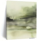 Misty Green Watercolor - Serene Landscape Abstract Art GAB0508