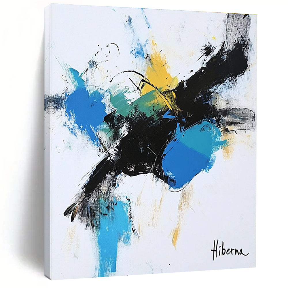 Bold Color Splash Abstract Painting of Energetic Expression GAB0198
