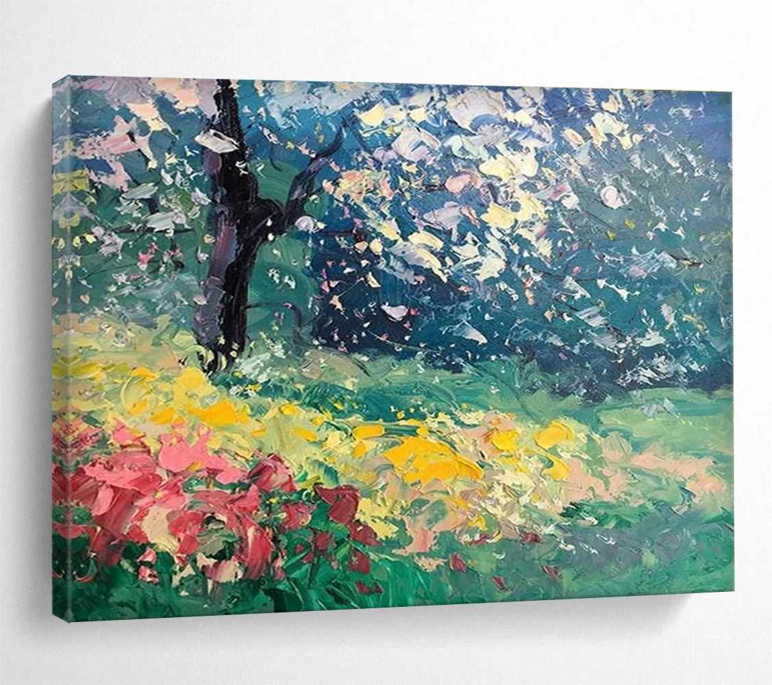 Garden Blossom Abstract Painting for Botanical Garden Cafes YHT464