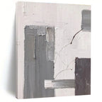 Gray - White Minimalist Abstract Painting for Modern Hallways HENG396
