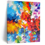Rainbow Color Burst Abstract Painting for Playful Kids’ Spaces HENG415