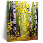 Summer Birch Forest Vibrant Abstract Painting for Lively Spaces GAB1432