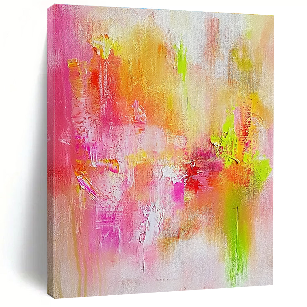 Pink and Green Abstract Painting for Feminine - Inspired Beauty Salons GAB0933