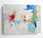 Beige - based Colorful Abstract with Patchy Textures Abstract Painting ABS384