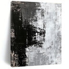 Black - White Abstract Textures Painting with Dramatic Contrast WINK425