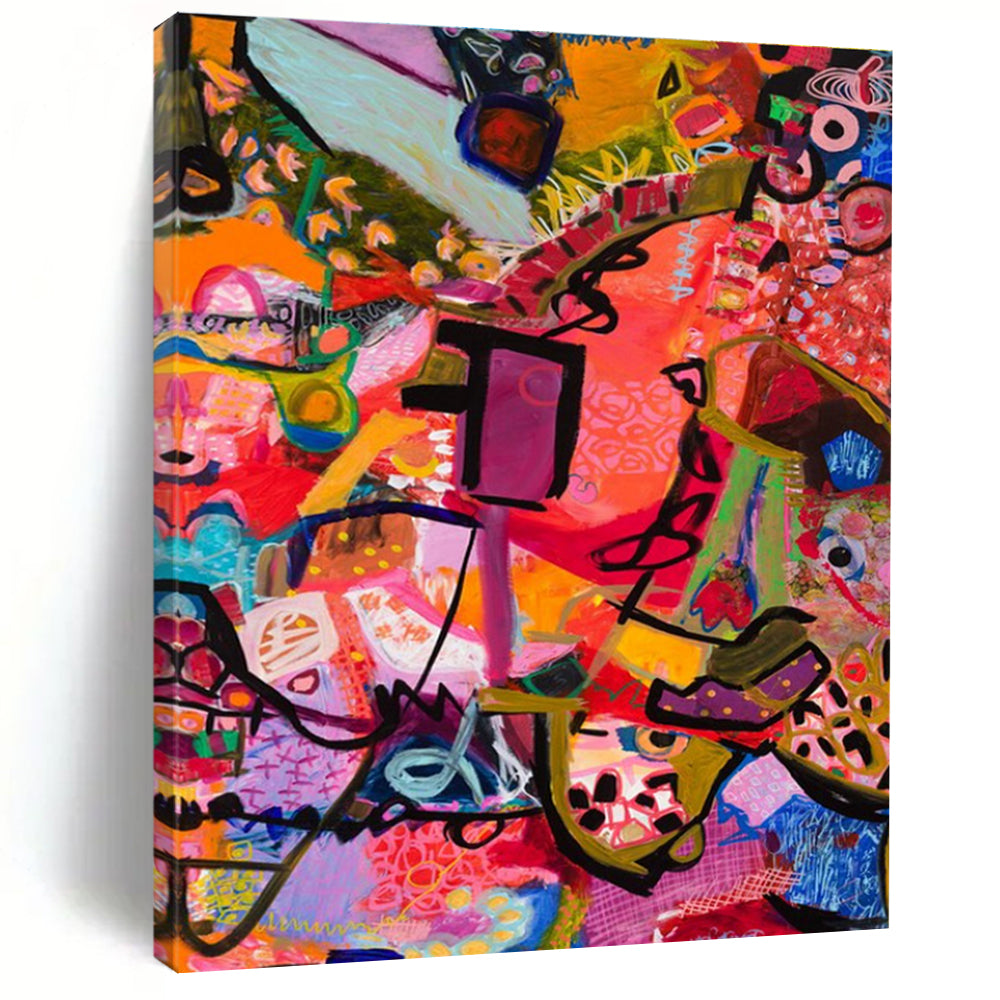 Playful Pink - Toned Abstract Chaos Painting for Art - Loving Spaces HENG292