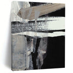 Black - White Textured Abstract Painting for Minimalist Home Offices HENG193