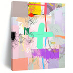 Colorful Cross Collage Playful Graphic Abstract Painting GAB0252