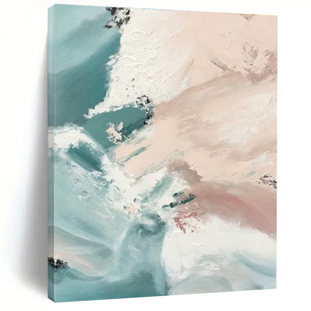 Gentle Pastel Abstract Waves Painting for Relaxing Spaces HENG277