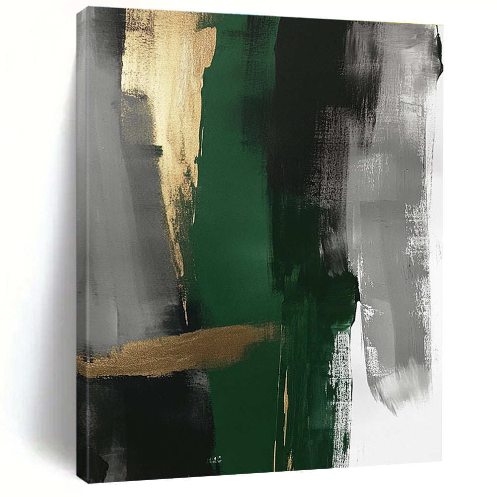 Green Gold Abstract Painting with Luxe Serenity WINK755