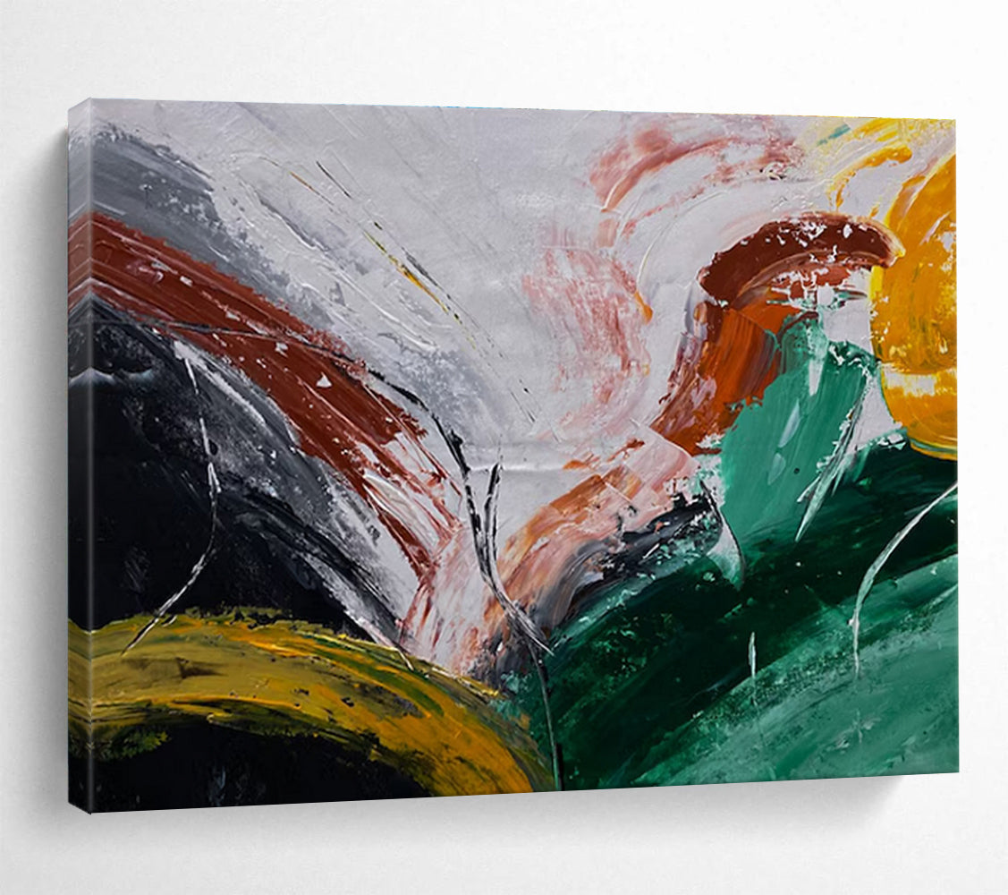 Colorful Abstract Swirls Painting for Creative Art Studios YHT354