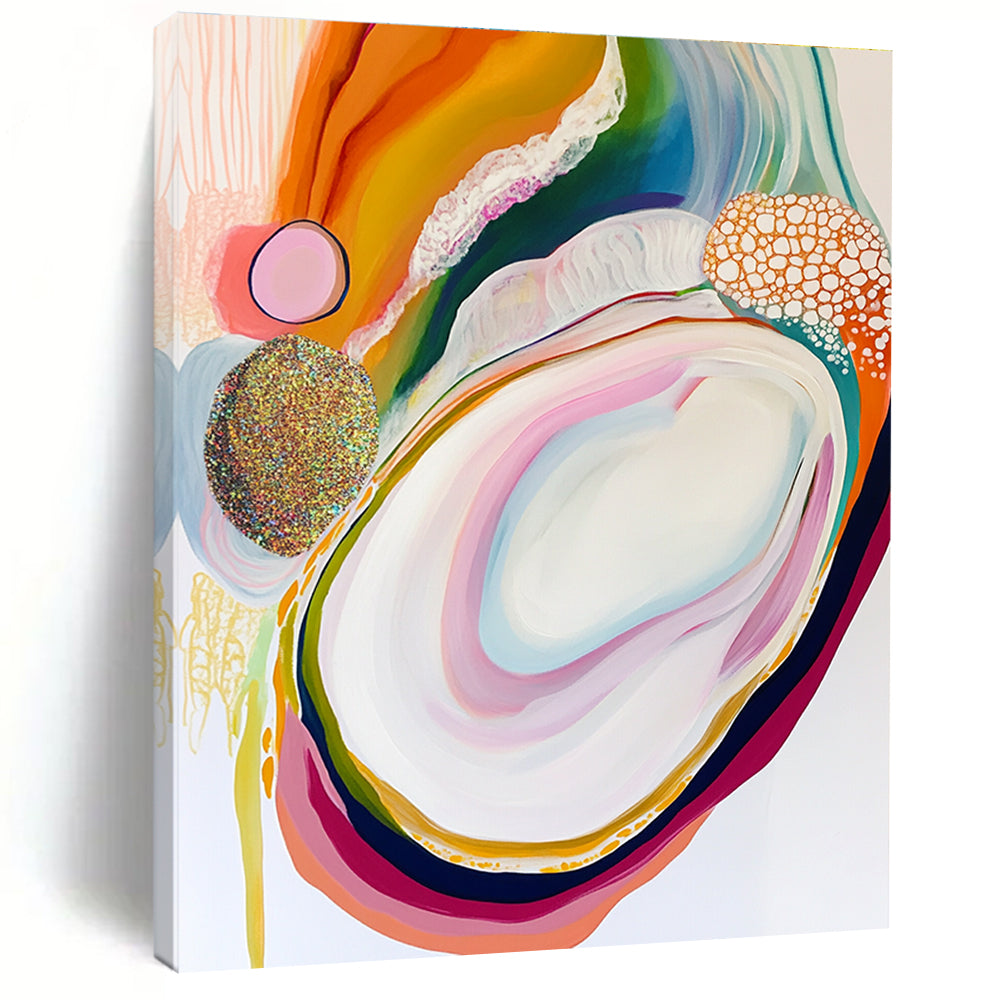 Colorful Abstract Agate Painting for Trendy Boutiques GAB1135