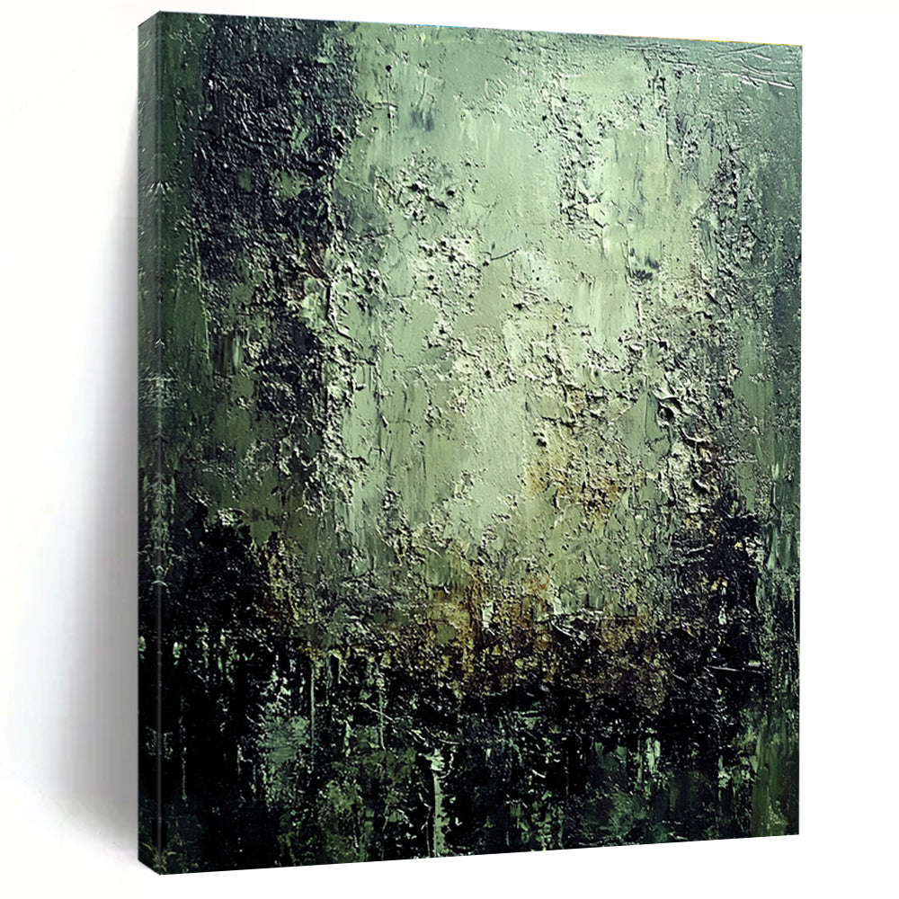Textured Green Abstract Painting for Nature - Inspired Offices GAB1067