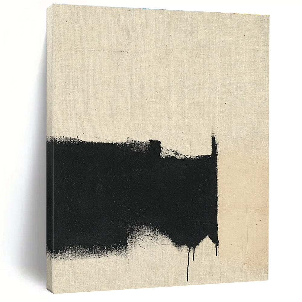Dramatic Black Drips Abstract Painting with Edgy Drama WINK179