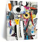 Collage - Style Abstract Painting with Eclectic Charm WINK757
