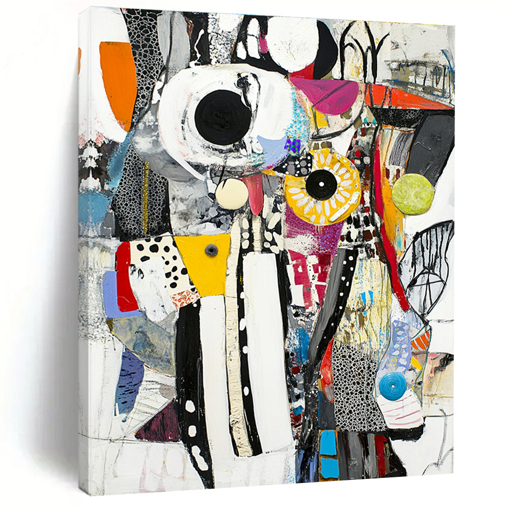 Collage - Style Abstract Painting with Eclectic Charm WINK757