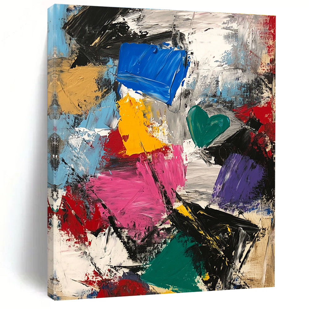 Vibrant Color Block Abstract Painting for Creative Studios GAB1035