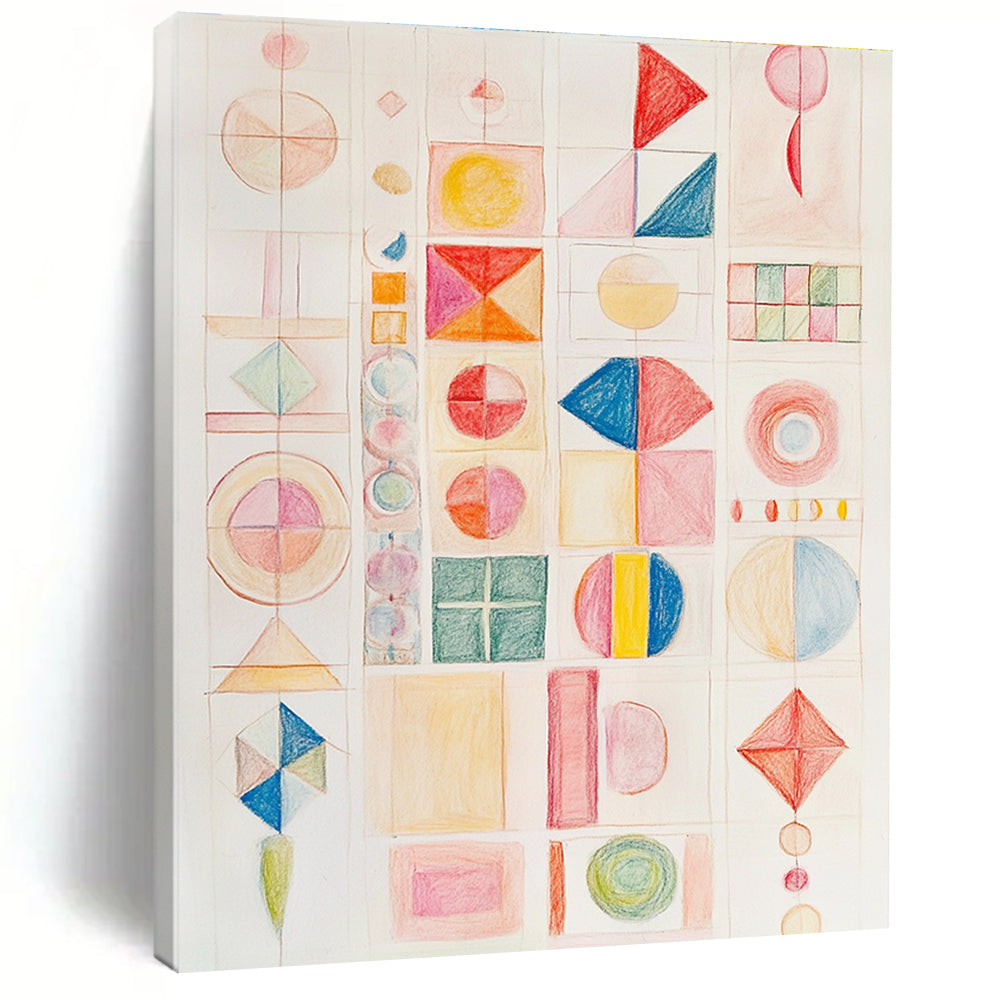 Colorful Geometric Grid Abstract Painting of Order and Color GAB0119