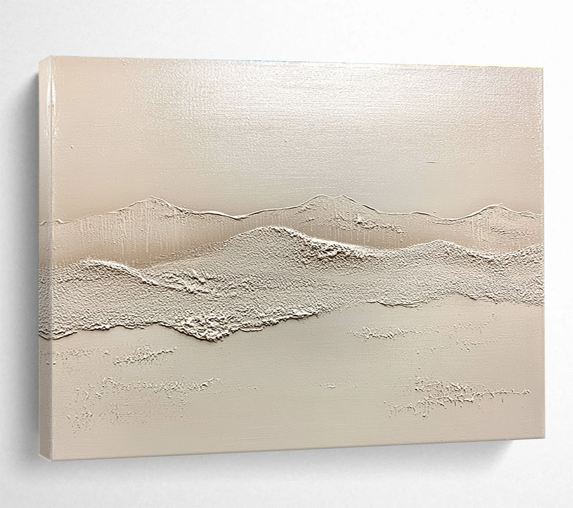 Minimalist Textured Mountains Abstract Painting with Subtle Elegance ABS619