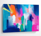 Bright Abstract Shapes: Playful Color Interaction Abstract Painting ABS153