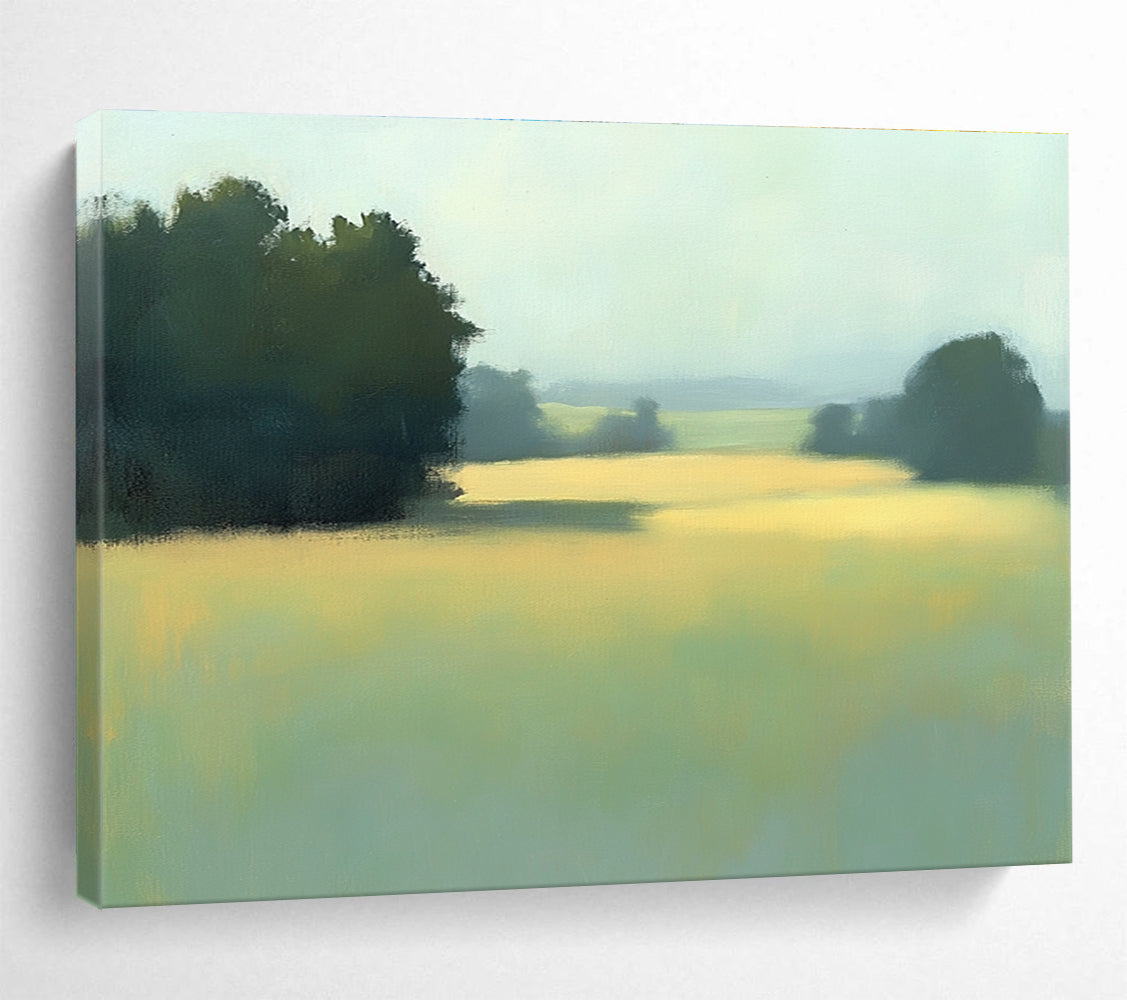 Misty Field Landscape  Soft Morning Hues ABS091