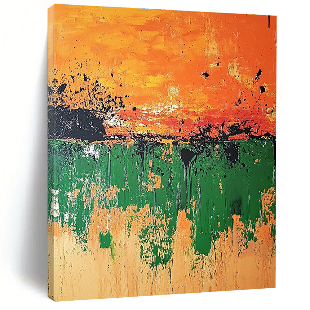 Dripping Field Abstract Painting with Raw Nature Textures WINK493