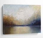 Lake and Sky Abstract Landscape Painting for Tranquil Spaces YHT040