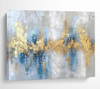 Blue - Gold Abstract Elegant Painting for Modern Spaces YHT045