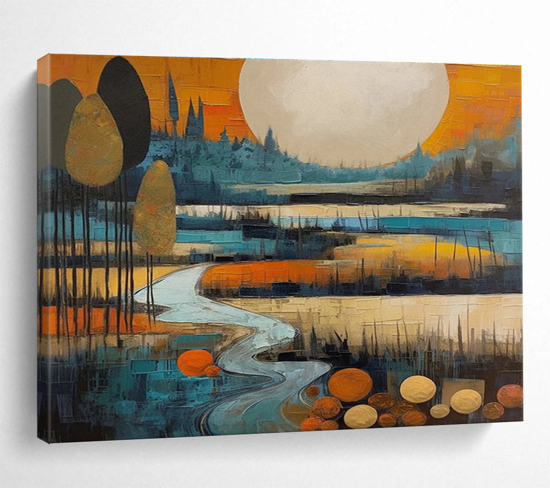 Colorful Landscape Abstract Painting for Art - Loving Retreats YHT085